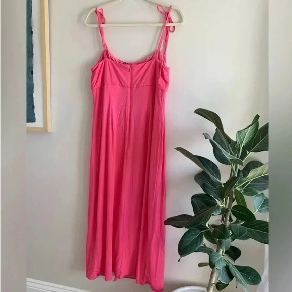 NWT NBD Revolve Fleure Hot Pink Crystal Studded Slit Strappy Jersey Midi Dress M - Picture 6 of 9